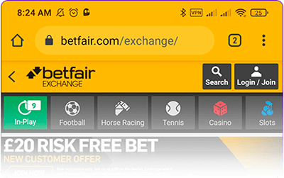 Betfair mobile website