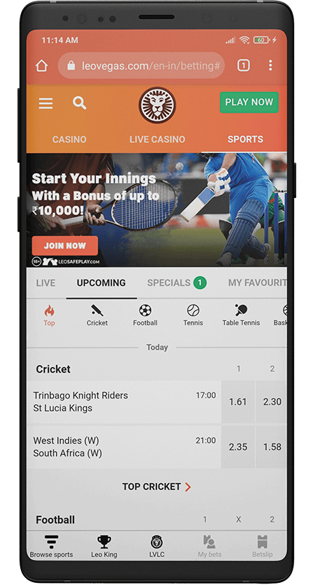 Leovegas app. Sports betting