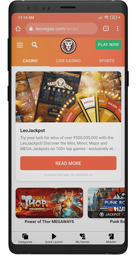 Leovegas app. Casino