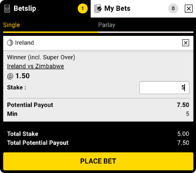10cric app. Placing a bet