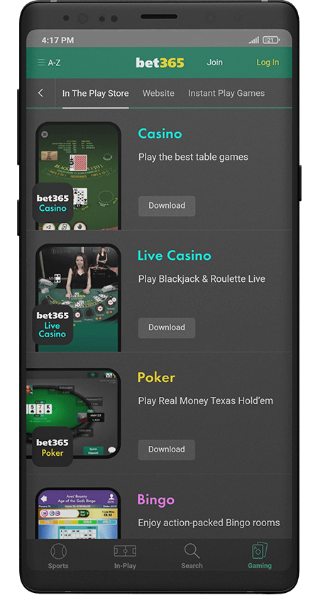 Bet365 app. Casino and other