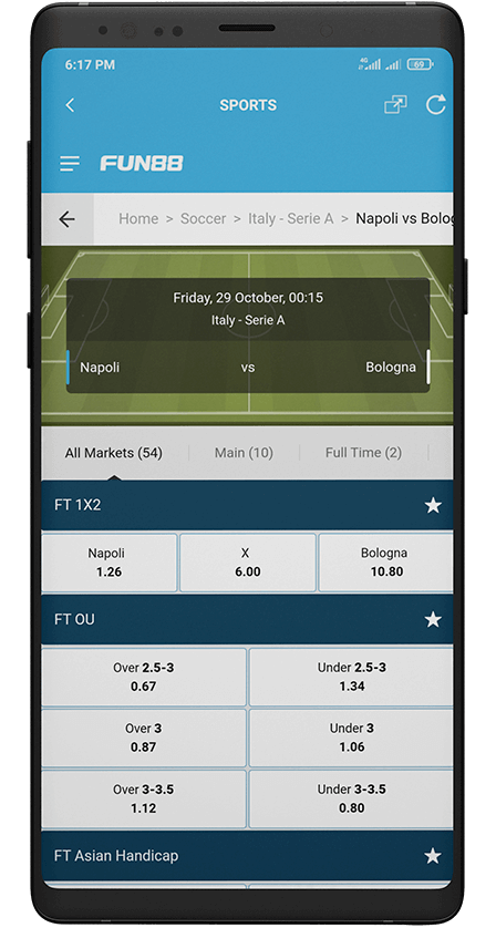 Fun88 app. Sports Betting