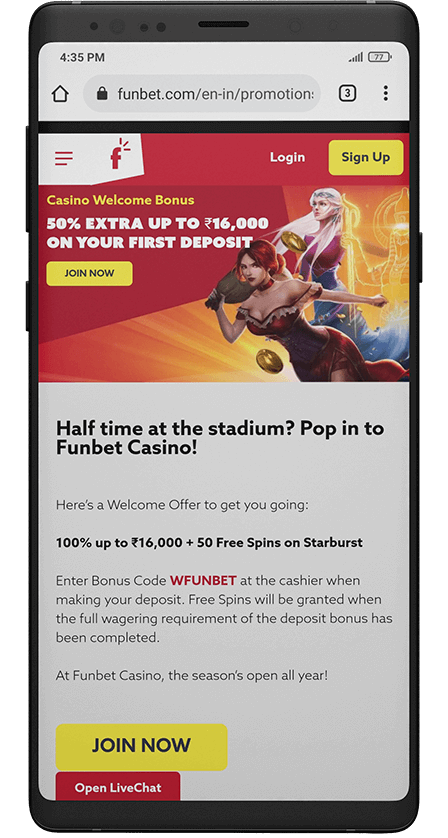 Funbet app. Casino Bonuses