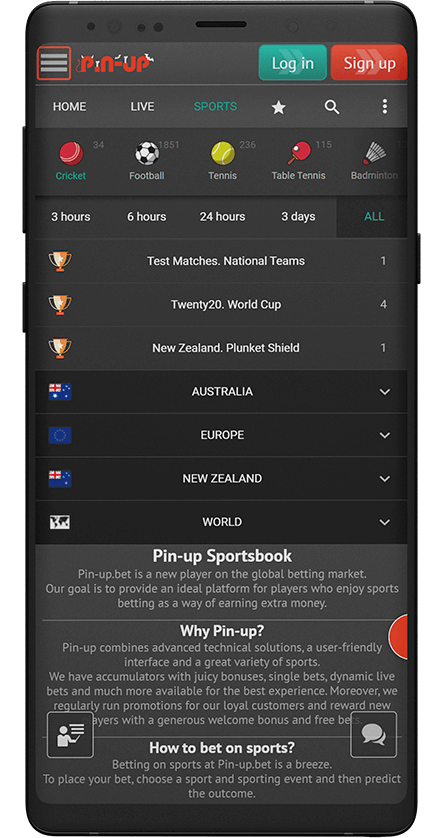 Pinup App. Sports Betting