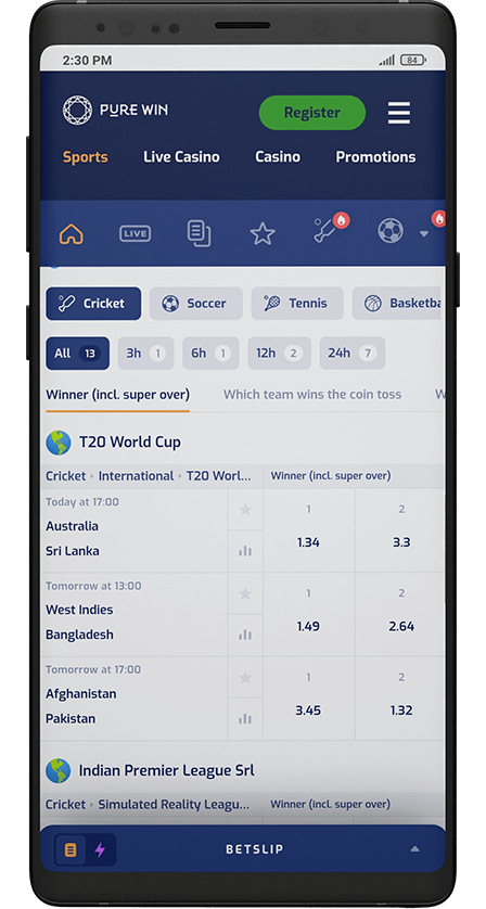 Purewin App. Sports Betting
