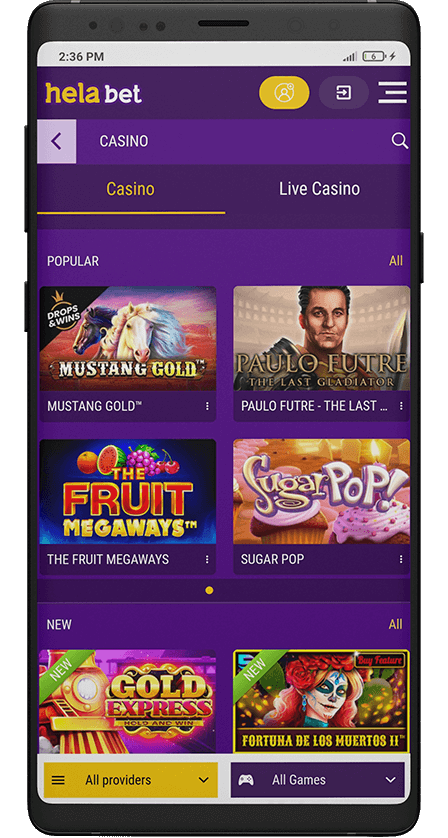 Helabet app. Casino